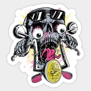 Skull Biker Sticker